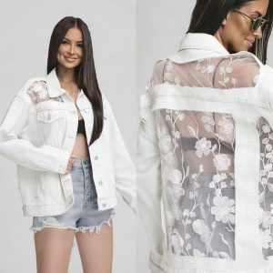 Τζάκετ λευκό denim ΄΄Δανδέλα΄΄