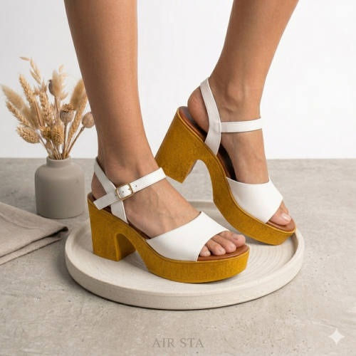 Vintage White Muse Platform Sandals
