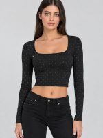 Crop top με στρας