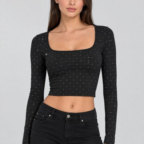 Crop top με στρας